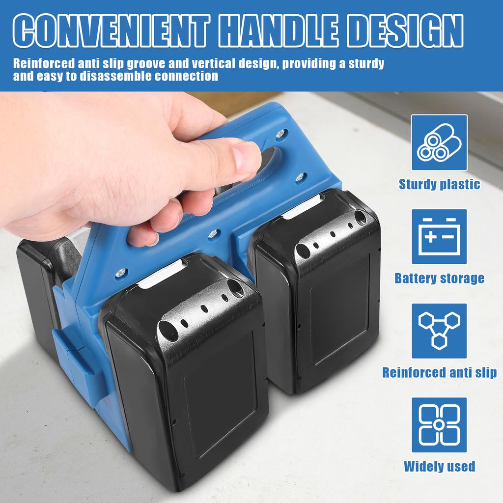 4-Slot Battery Holder for Makita 18V&14.4V Portable and Rugged Battery Storage Case Handle Equipped for Electrician Carpenter