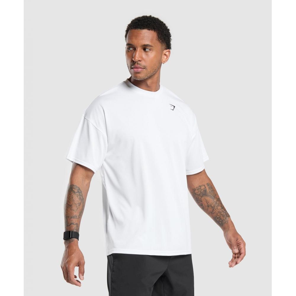 Gymshark Oversized Performance T shirT whiTe A6a4w Wb57
