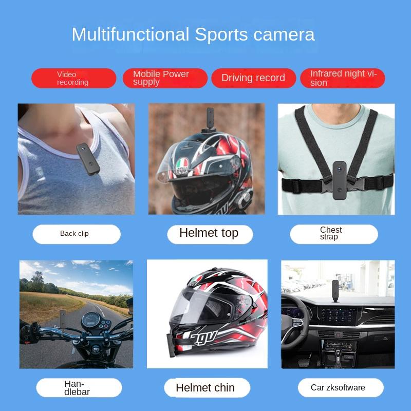 512g 2000mah Sport Bike Bicycle Camera Motocicleta Passeio Polícia Gravador de Voz, Hd 360 Panorâmico Capacete Peixe 1080p Câmera