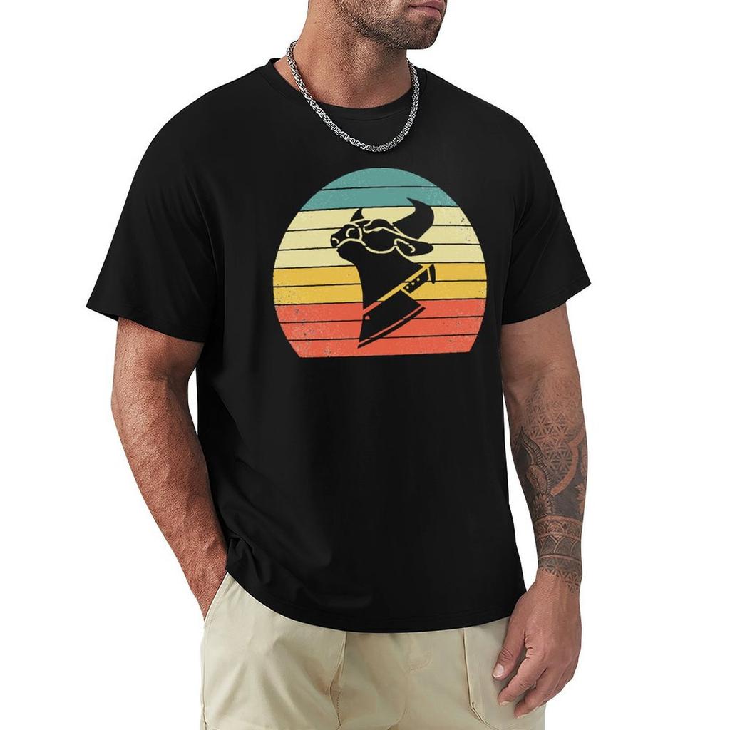 Retro The Updated Days Cow Chop Cow Chop Logo Funny Sunset TShirt street wear funny gifts funny t shirts men