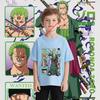 Anime One Piece Zoro Cotton T Shirt for Kids Boys Girls 100 160 Cartoon Print Comfortable Tee