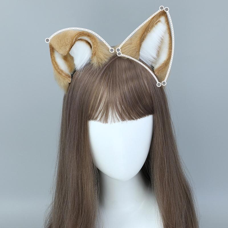 Faux Fur Dog Ear Hair Hoops Night Party Anime Lolita Hairband Fur Headbands Clip Shiba Inu Ear Headband Animal Hair Hoop