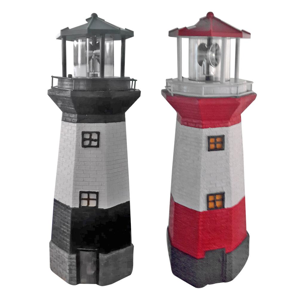 Buy LED Lighthouse Solar Light Rotating Beacon Tower Lamp Garden ...