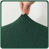 Bottle Green Velvet Jacquard Patterned Elastic Wingback Armchair Cover [30-Z3-Zlb]