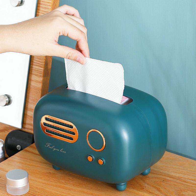 1Piece Napkin Case Vintage Radio Tissue Box for Bathrooms Kitchen Offices Living Rooms Bedrooms Home Decorations