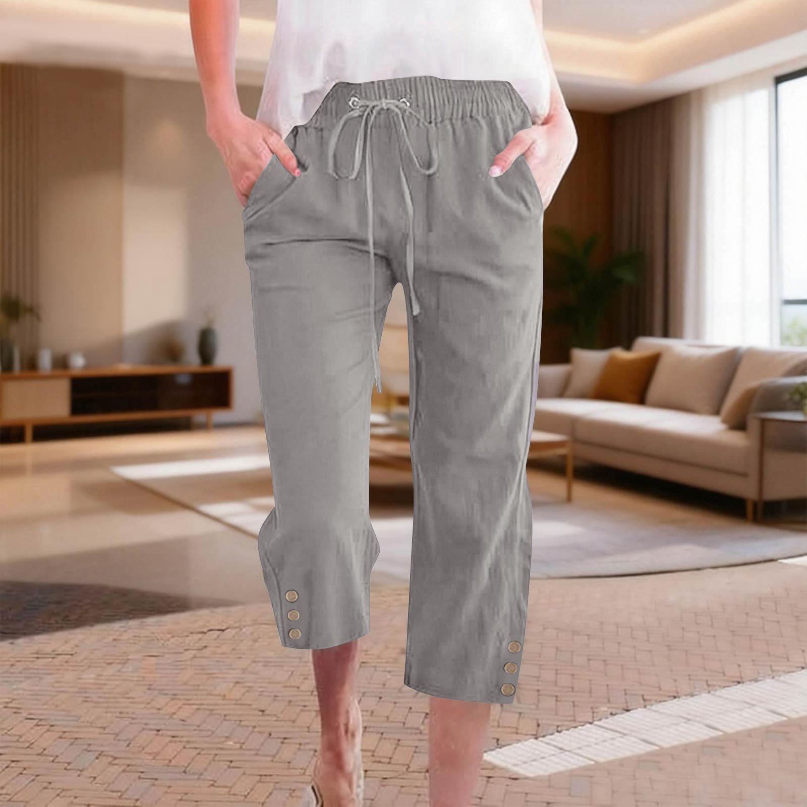 

Women s Casual And Fashionable Color Loose Pants With Pocketes S