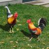 Acrylic Rooster Decor Chicken Yard Art Garden Decoration Ornament, Decor For Outdoor-for Gardens Backyards 2pc