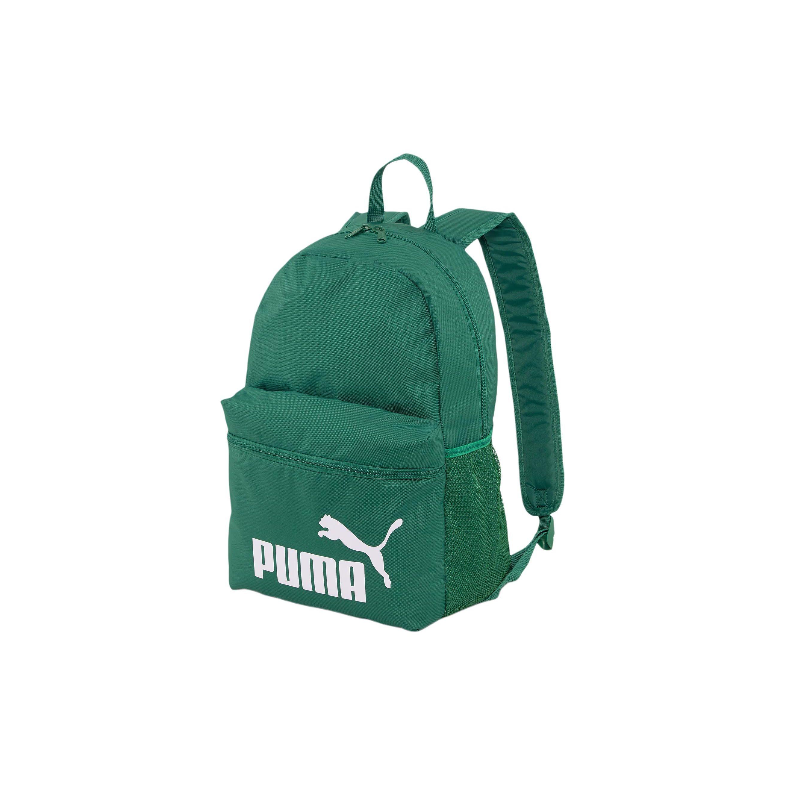Puma Classic Large Capacity Logo Print Zipper Backpack Unisex Backpack Dark-Green 075487-31 Dark Green