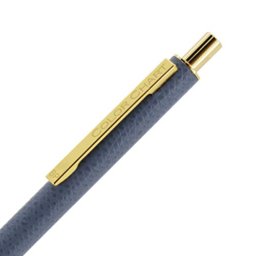Color Chart Leather-Wrapped Ballpoint Pen (Blue Mist)
