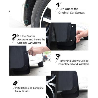4pcs New Front Rear Wheel Car Mudflap Plastic Universal Car Mudguard Black Splash Mud Guard Exterior Accessories