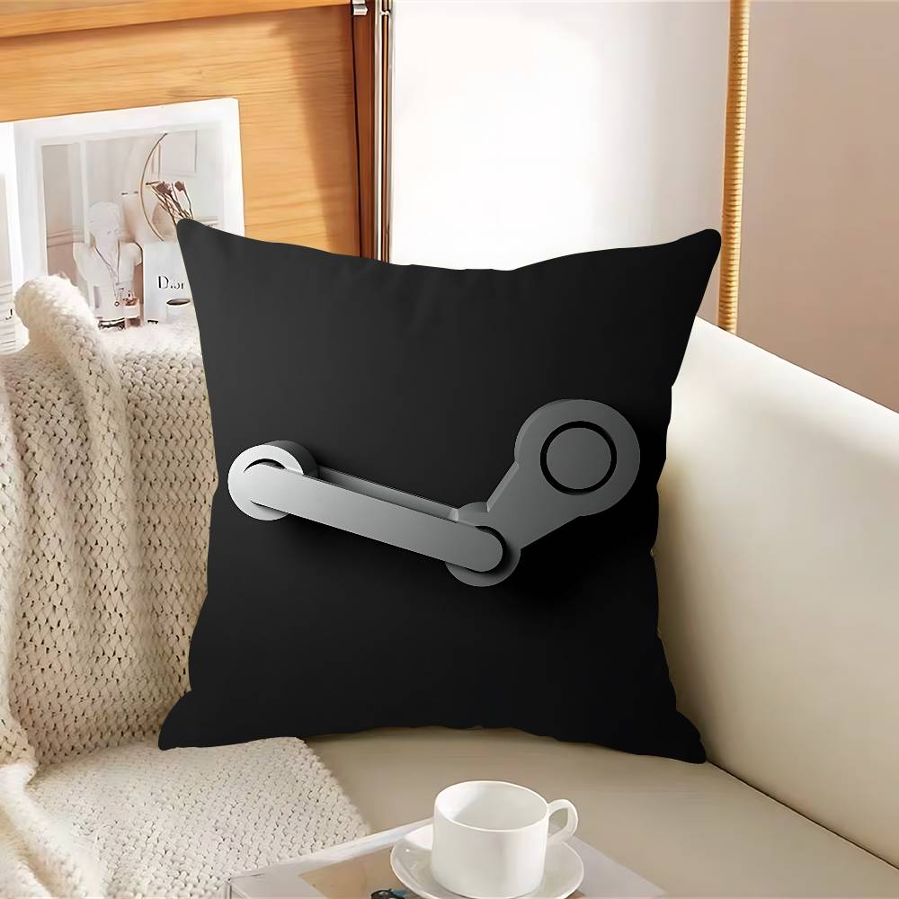 

S-steam Logo Stitch Lucky Dragon Pillow Cover Sofa Cushion Cover Home Room Decoration Children Gift 12x12Inch