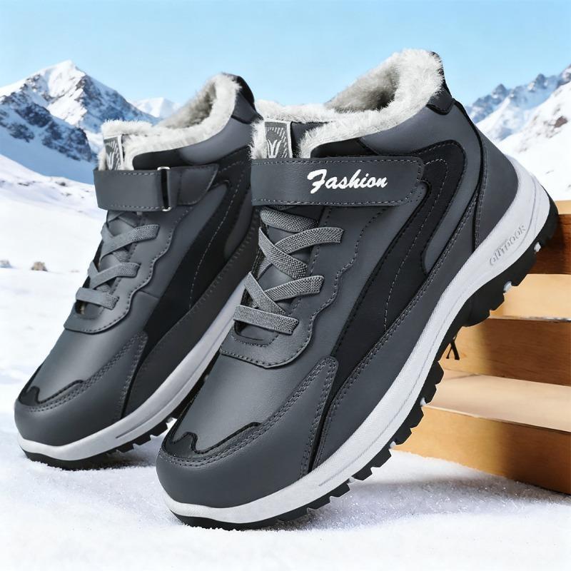Men's Cotton Shoes, Large-sized Snow Boots, Fleece and Thickened Cotton Boots, Versatile Walking Men's Boots