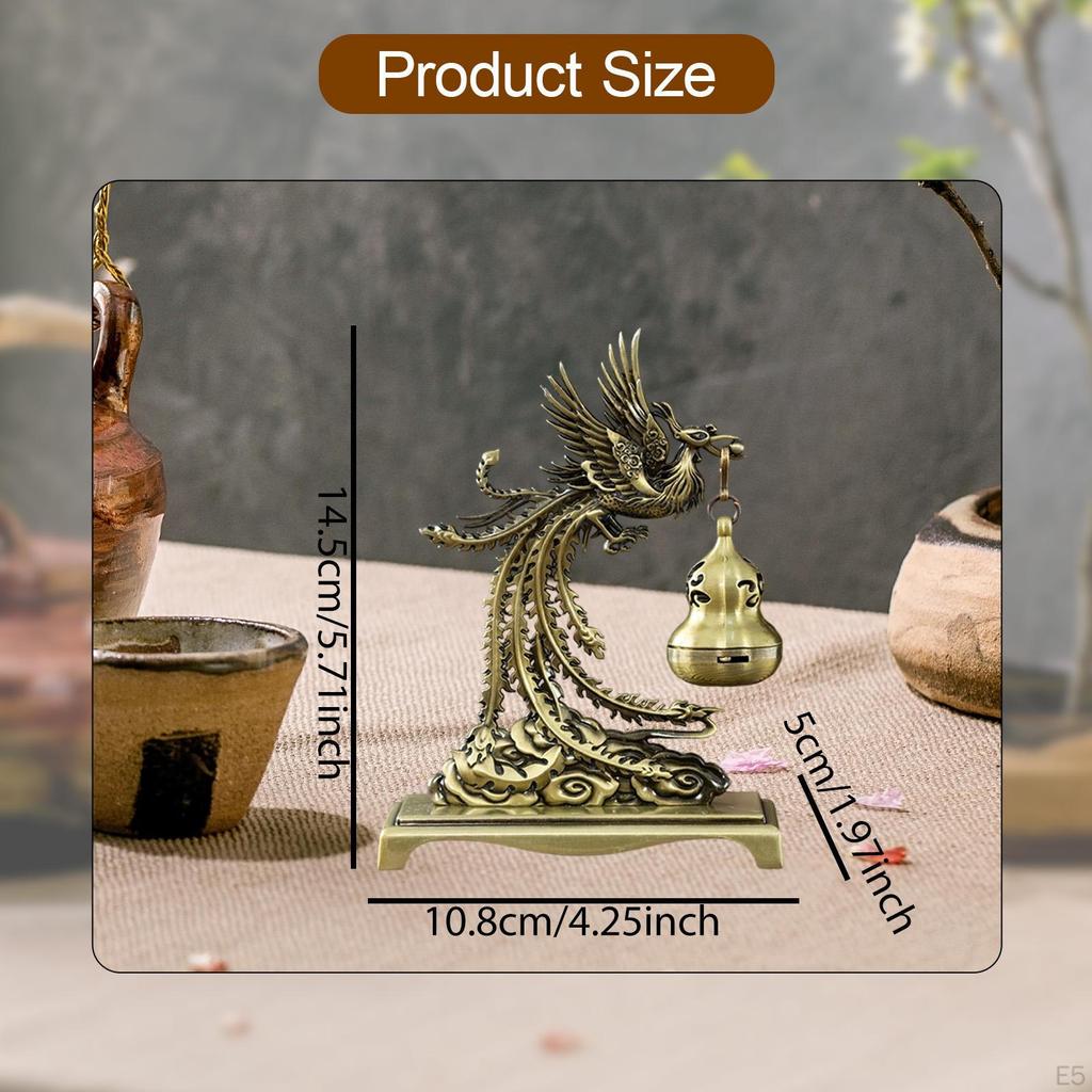 Statue Aroma Ornament Hängender Räuchergefäß, Chinesischer Vintage Kegelhalter für Büro, SPA,