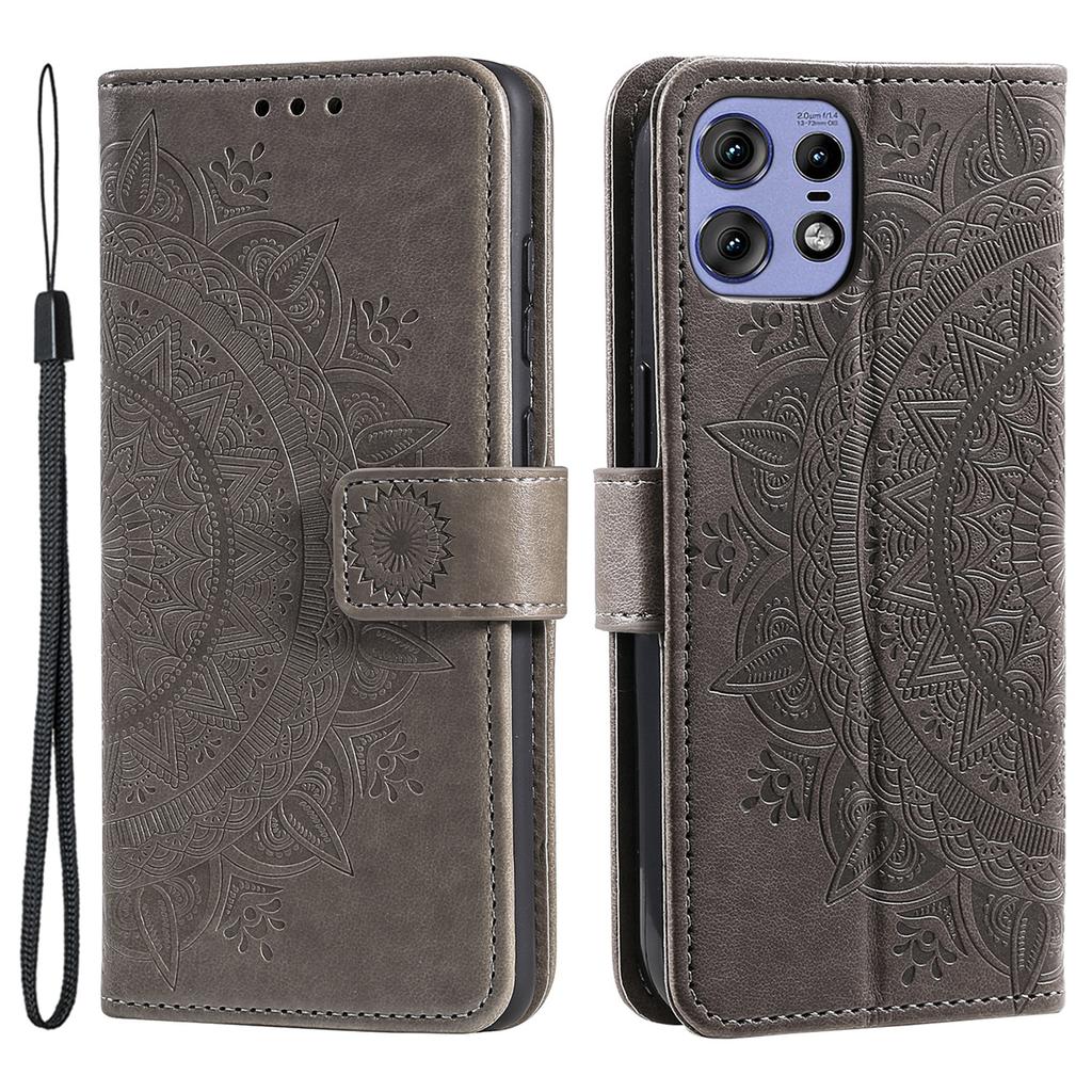 Für Motorola Edge 50 Pro 5G Hülle Geprägtes Totem PU Leder Handyhülle