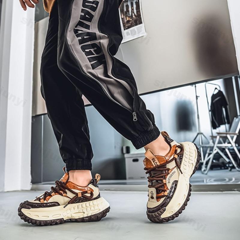 Fashion Mens Casual Shoes 2025 Spring Thick Sole Fashion Comfortable Sneakers Mixed Colour Anti Slip Board Footwear Zapatillas De Hombre