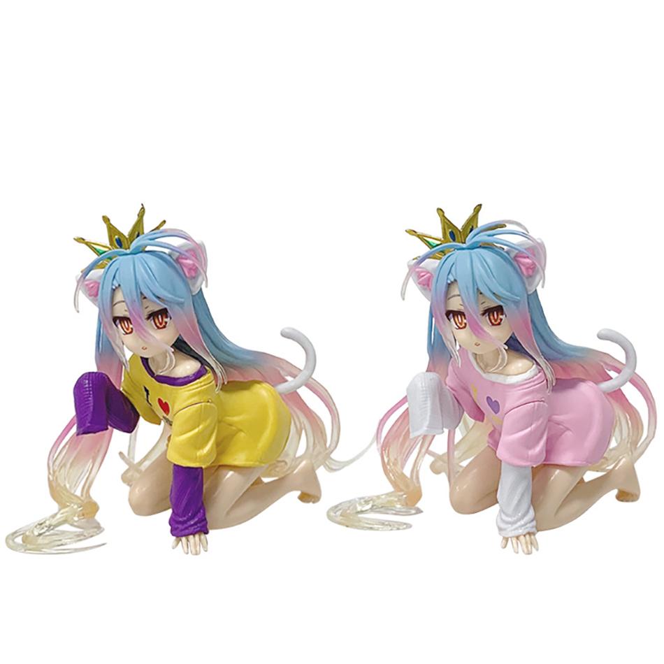 10CM Anime NO GAME NO LIFE Action Figure Cute Shiro Figurine Doll PVC Decor Model Statue Ornaments Collection Models Toys Gifts