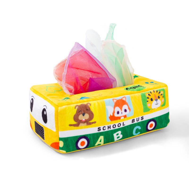 Durable Dog Puzzle Toy: Tear-Resistant Tissue Box with Crinkle Paper for Hiding Treats