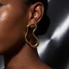 Minimalist Metal Irregular Hollow Pendant Earrings For Women Vintage Punk Stainless Steel Geometric Earring Party Jewelry Gifts