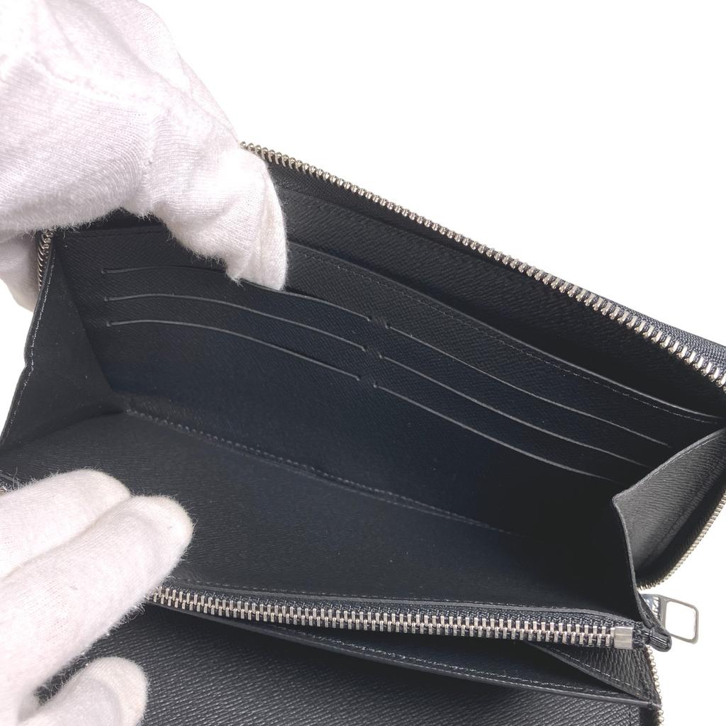 Louis Vuitton Zippy Organizer M60632 Long Wallet Purse Epi Leather Noir Black Used