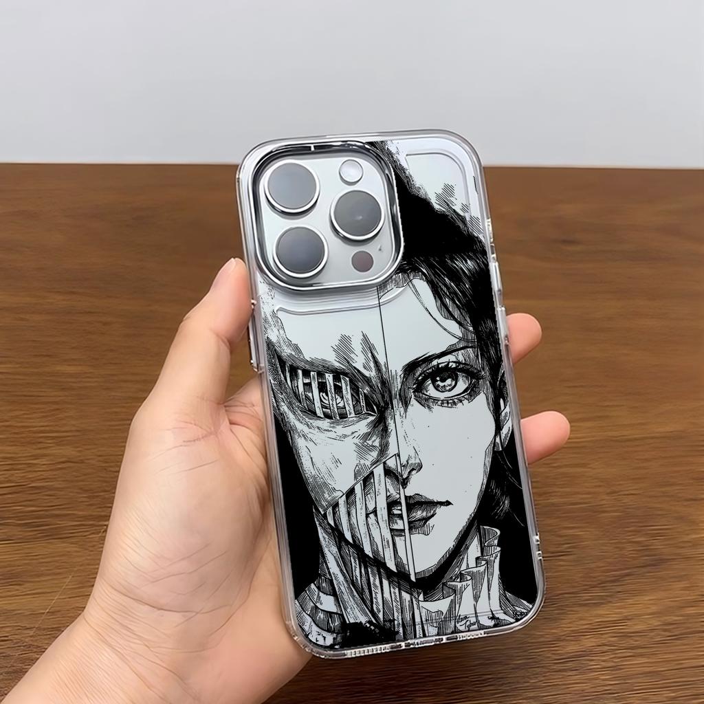 Hot Anime Black Attack On Titan Phone Case For iPhone 17 16e 16 15 14 13 12 11mini Pro Max X XR XSMAX 8 7 Air Plus Soft Cover