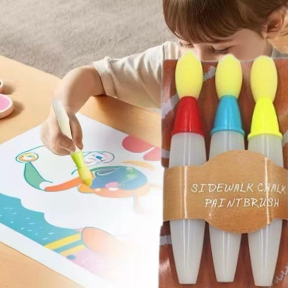 3Pcs Creative Round Applicators DIY Straight Liquid  Dauber Sponge  Drawing Beginners