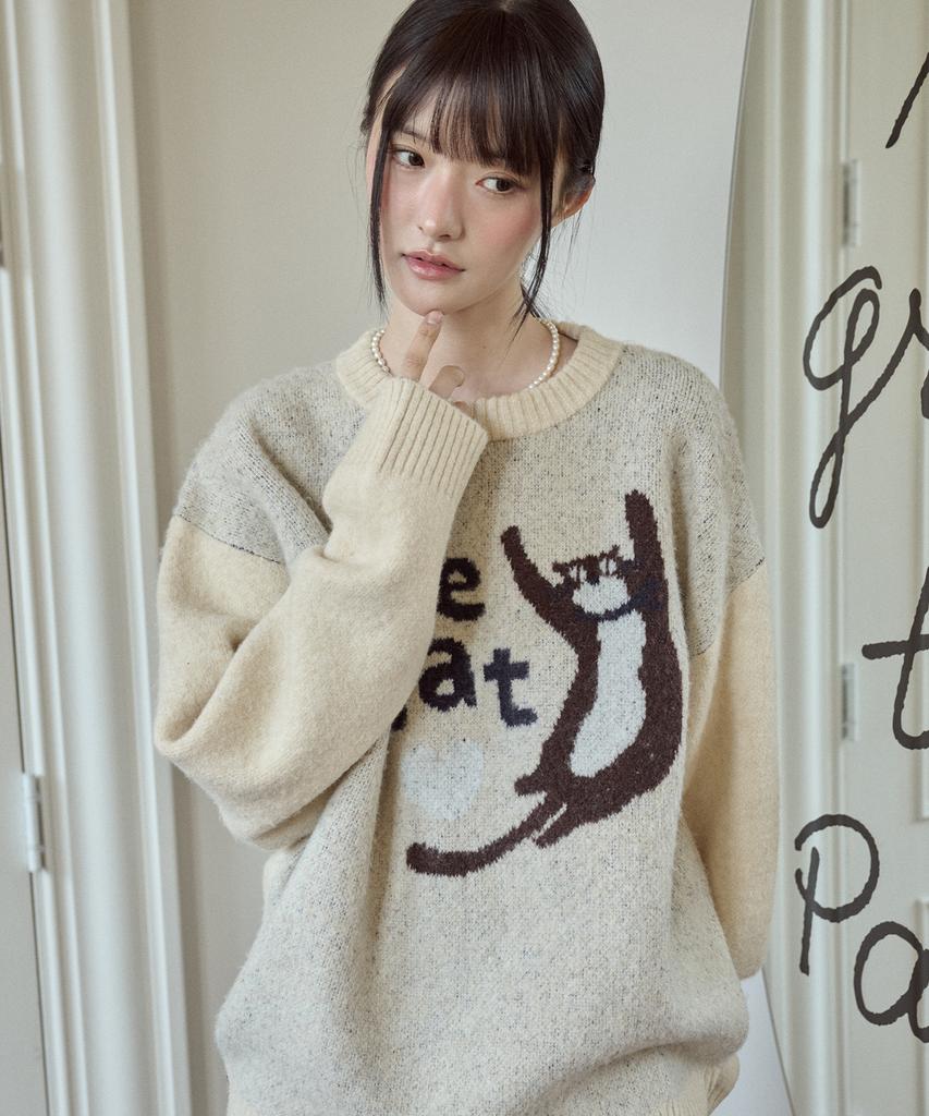 CPGN STUDIO Le Chat Pullover Knit Cream