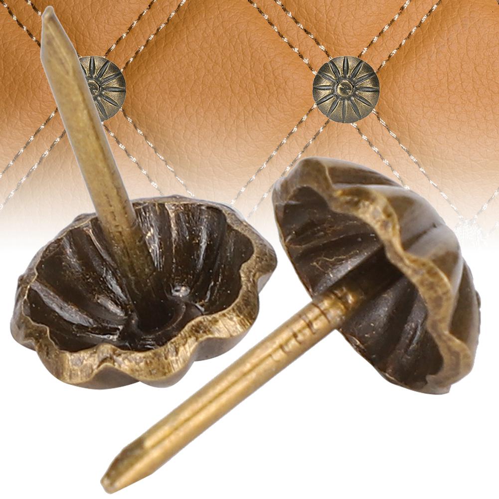 150PCs Upholstery Nails Retro Glossy Pattern Sofa Decor DIY Clothing Accessories Iron 11MM