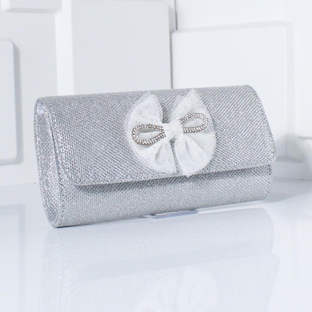 Women Envelope Evening Bag Ladies Chain Shoulder Bags Shiny Silver Handbag Purse Female Wedding Dress Banquet Party Clutches