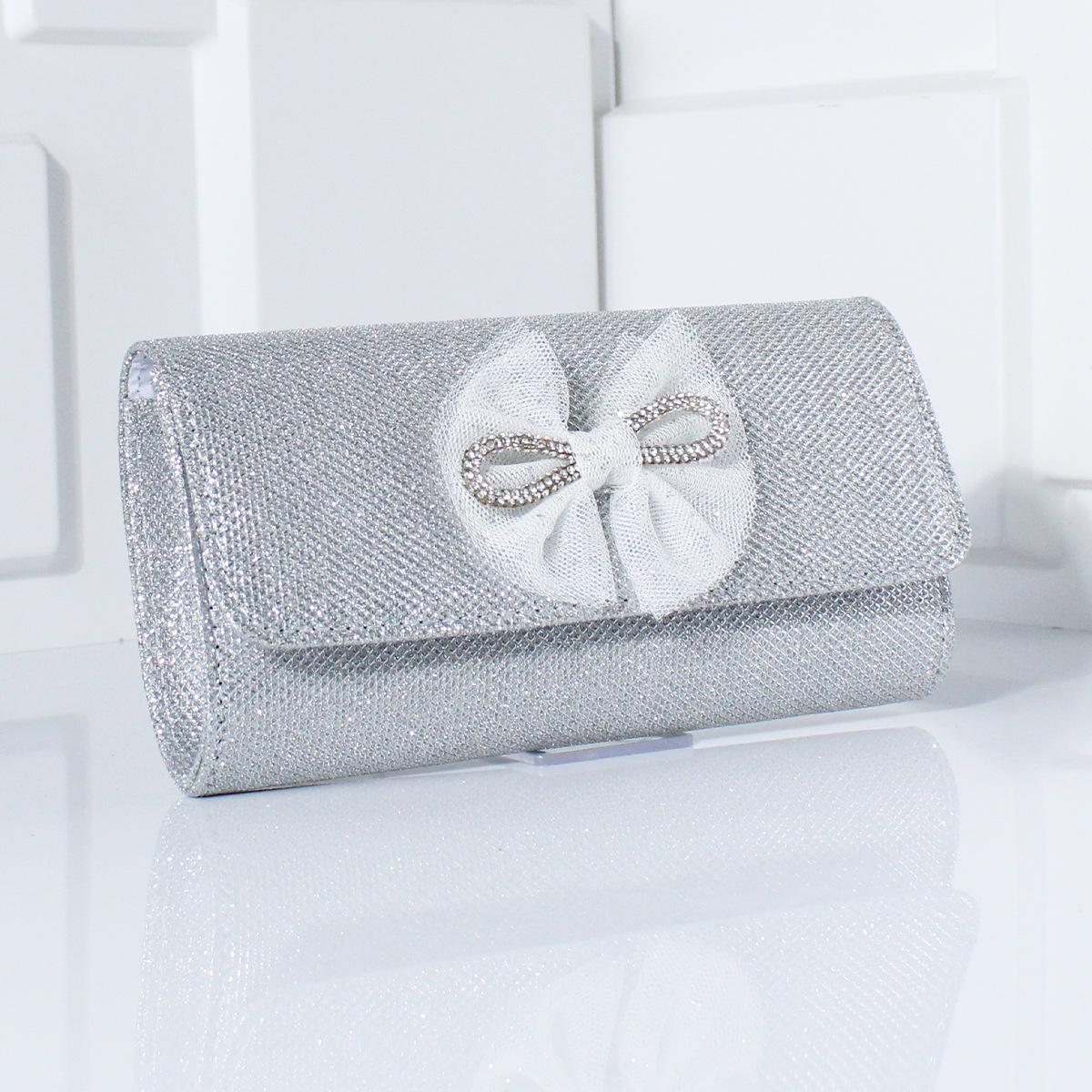 

Women Envelope Evening Bag Ladies Chain Shoulder Bags Shiny Silver Handbag Purse Female Wedding Dress Banquet Party Clutches