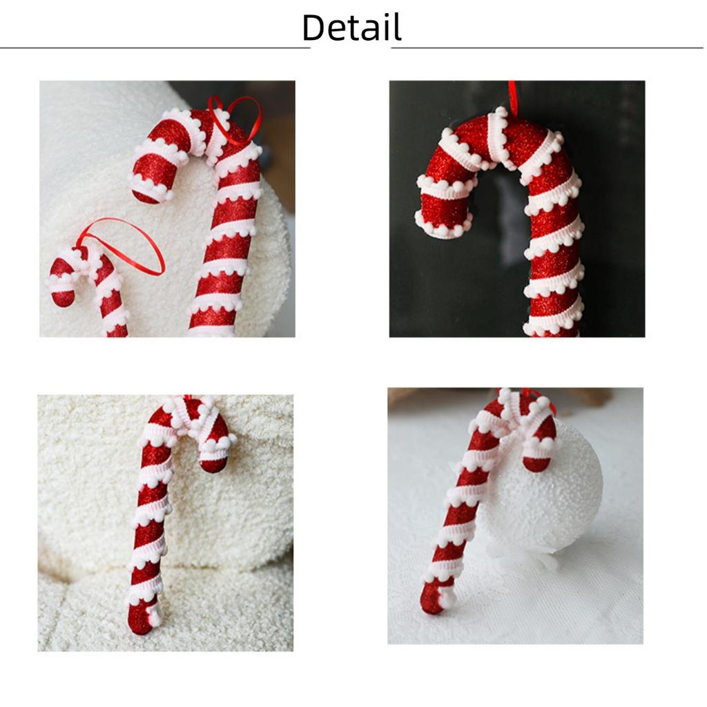 Weihnachts-Zuckerstangen Dekoration Weihnachtsbaum Roter Hängender Anhänger Große Ornamente 2025 Zuhause Silvester Party Dekorationen 1 Stück