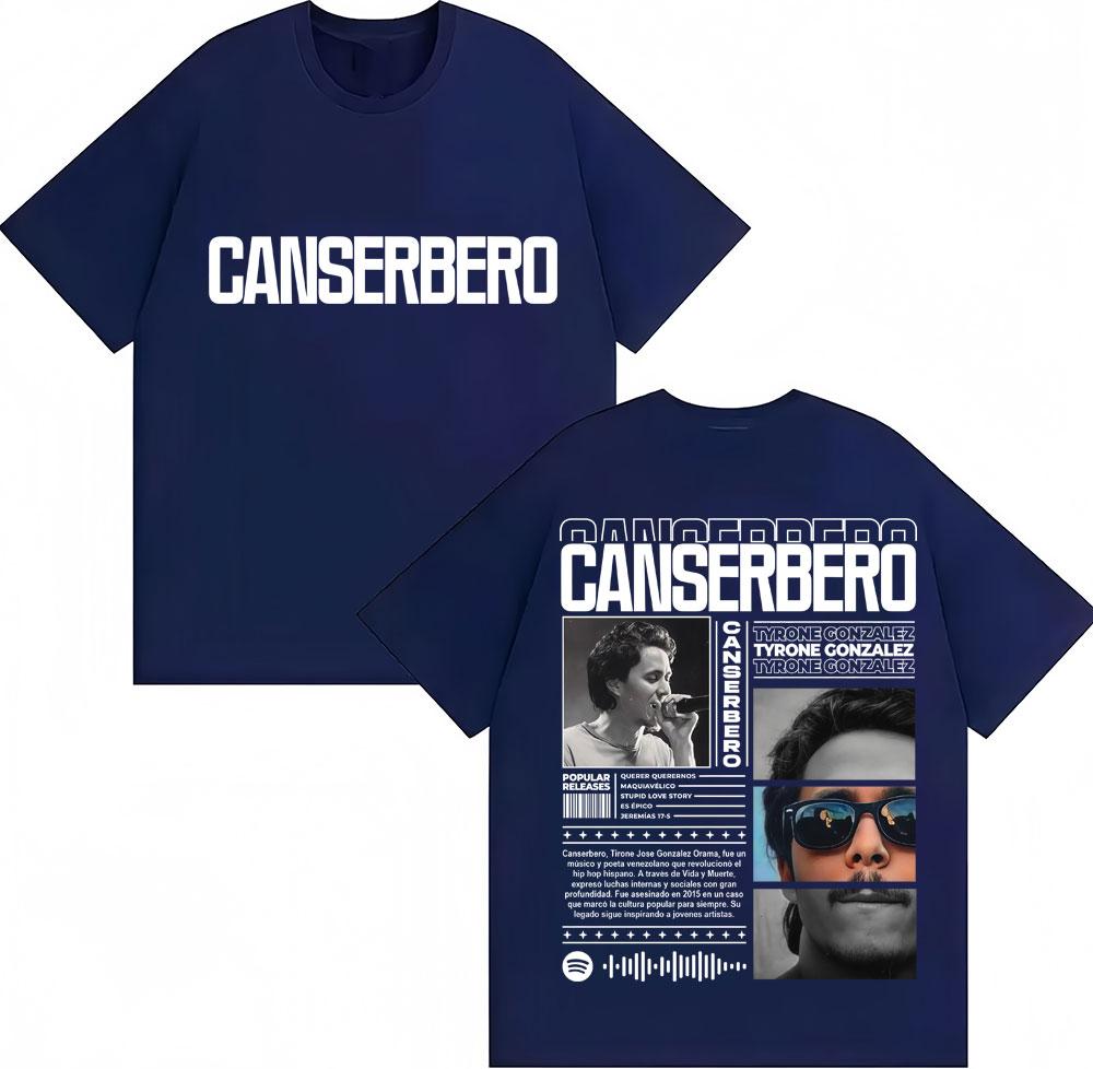 Rapper Canserbero Album Tour Print T Shirts Men Women Hip Hop Pop Music Vintage Tshirt Oversized Soft Cotton T Shirt Streetwear
