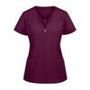Nurse Top V-Neck Pockets Soft Short Sleeve Anti-Wrinkle Loose Doctor Uniform Workwear