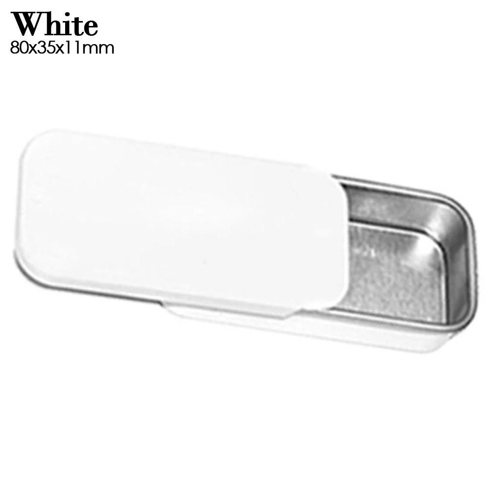 1 Stück Metall Rechteckig Leer Mini Blechdose Weißblech Schieben Süßigkeiten Pillendosen Behälter Glas mit Scharnier Kleine Organizer Aufbewahrungsbox