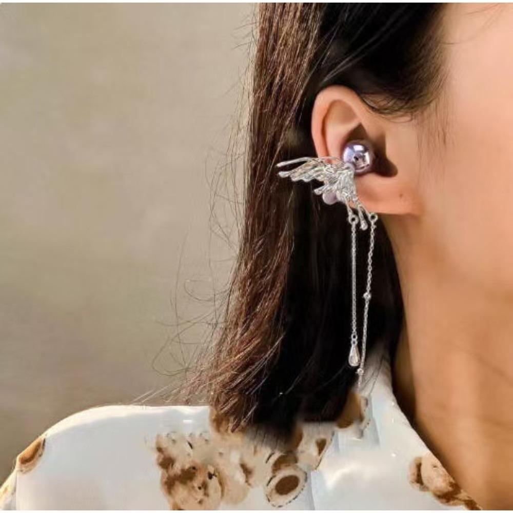 Cute Sparkling Diamond Cherry Blossom Bluetooth Earphone Case Decoration, Fashion Rhinestone Flower Earphone Accessory for Women, 1PC