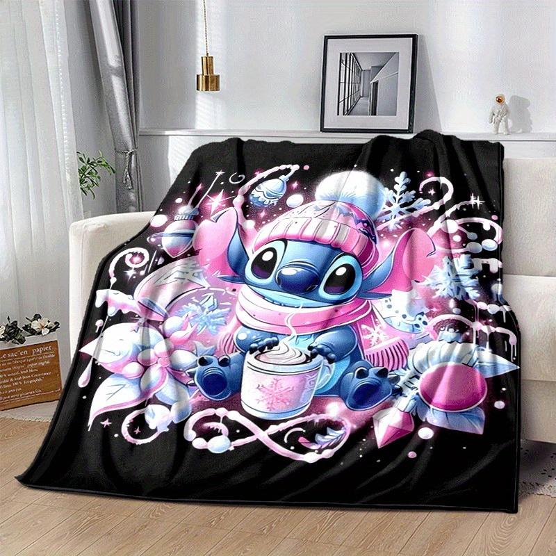 1pc Cute Stitch Printing Blanket - Soft, All-Season Throw for Living Room, Bedroom,Personalized Gift with Adorable Cartoon Design