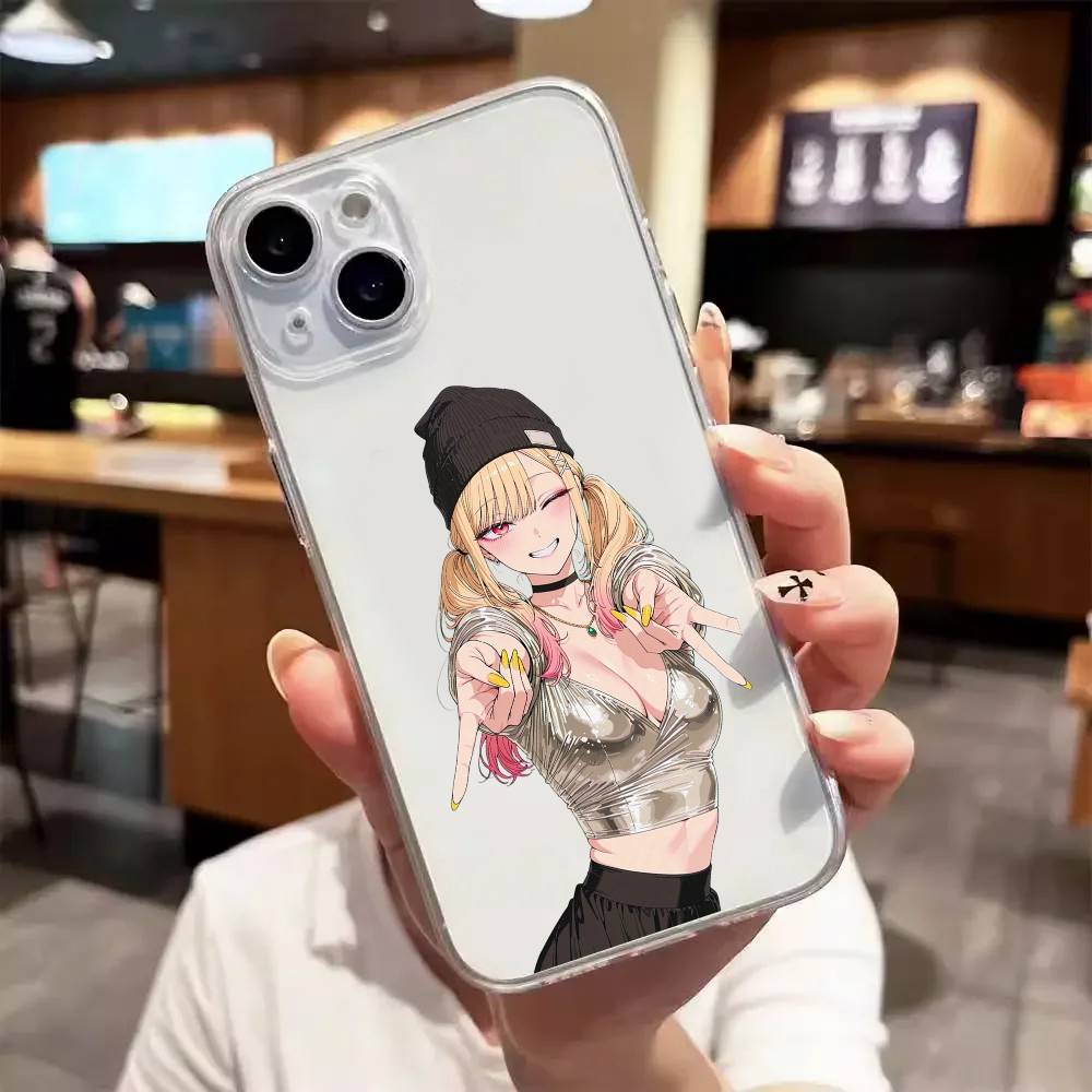 Anime Girl Luxury Transparent Phone Case For IPhone 17 16 15 Pro Max 14 13 12 11