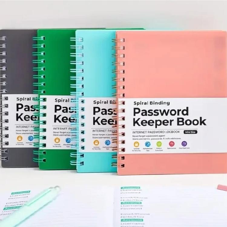 Password Keeper Book Portable Spirals Notebook Password Book with Alphabetical Tabs Office Supplies