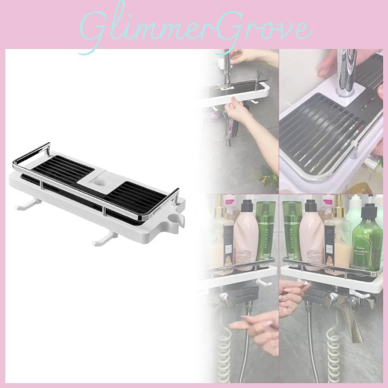 Caddy Shower Shelf Bathroom Rack Organiser Holder Towel Buckle Head Fit Hook