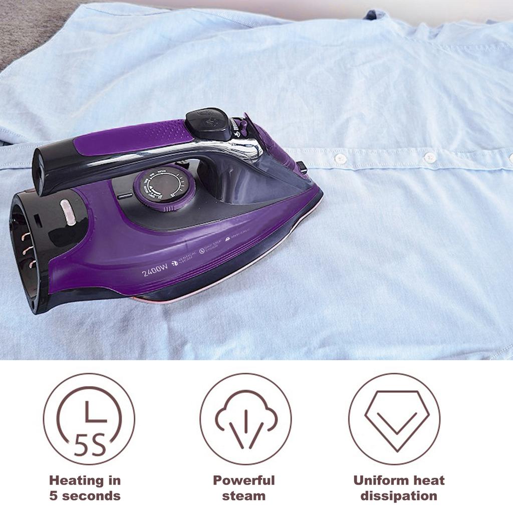 SOKANY Akku-Bügeleisen, Dampfbügeleisen 2400W, Leichtes tragbares Dampf-Trockenbügeleisen für Kleidung, Antihaftbeschichtete Bügelsohle, Haushalts-Dampfbügeleisen, Anti-Tropf-Bügeleisen, Dampfregelung