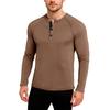 Men's Casual Solid Color Buckle Quick Dry Shoulder  Long Sleeved
