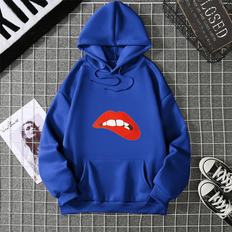 Autumn Lips Slip Printed Loose-Fit Long Sleeve Women's Casual Slimming Harajuku Style Trendy Base Layer Top
