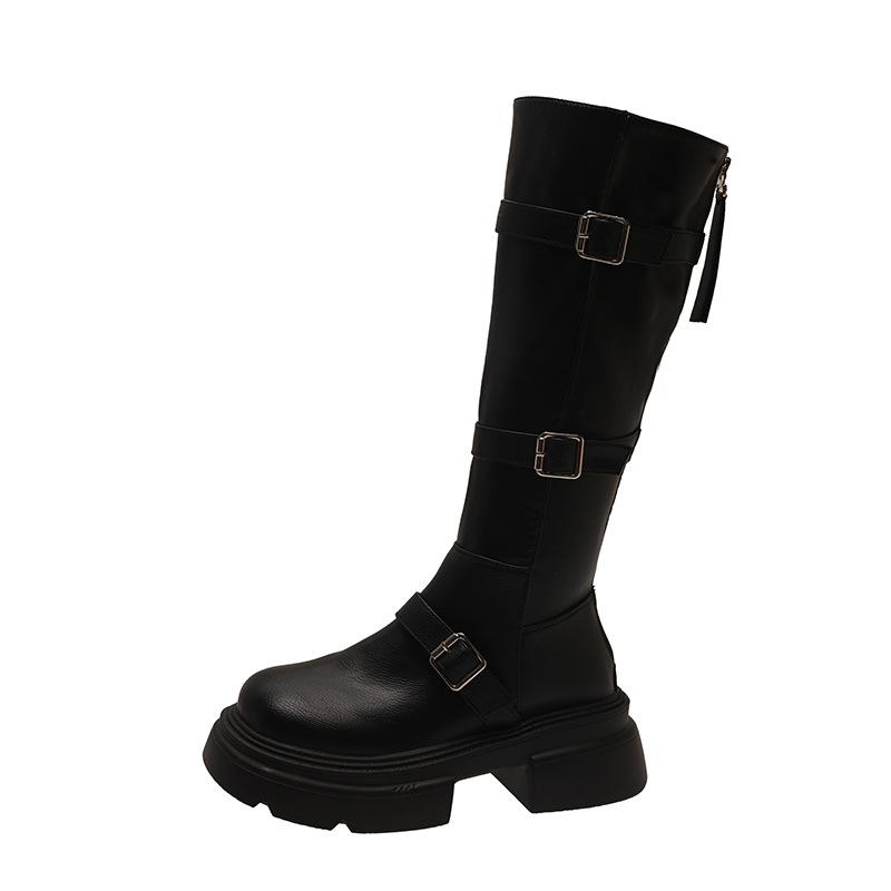 

Maillard style western boots women s autumn and winter small thick-soled boots 2025 new brown tall knight boots 40