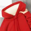 Men's Hooded Lambswool Fleece Hoodie - Thick, Warm, Loose Fit Casual Jacket for Fall and Winter