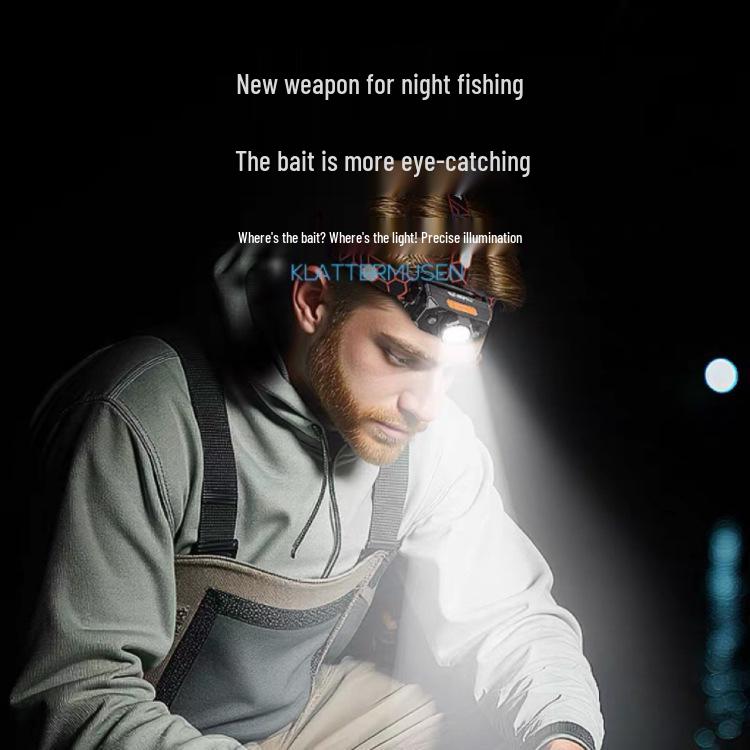 Ultra Bright Waterproof Headlamp: Strong Light, Long Battery, USB-C Rechargeable for Night Fishing