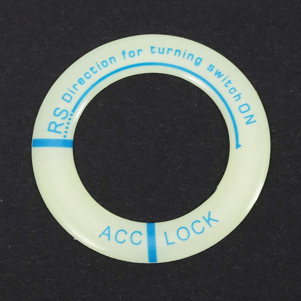 Qiilu Premium Quality Ignition Switch Decoration Ring, Car Motorcycle Luminous Ignition Switch Keychain Circle Cover Trim Universal (Green Light Blue)