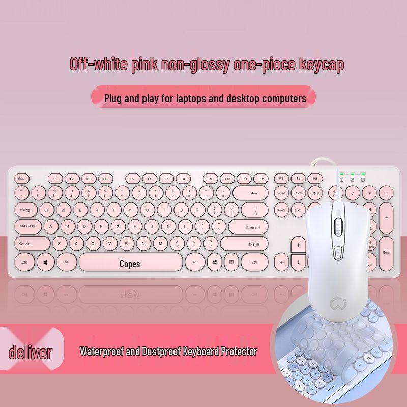 Silent Wired Chocolate Punk Keyboard - USB for Home, Office, Gaming, and Typing