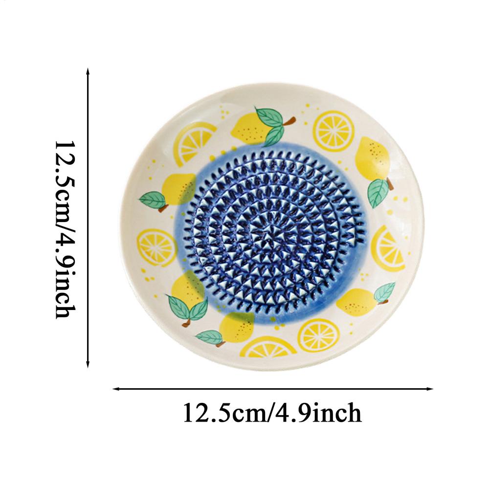 Ceramic Garlic Grater Plate Garlic Grater Bowl  Round Manual Ceramic Plate For Ginger Cheese Tomato Strawberry Fruit Vegetable