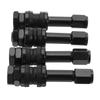 Black 4PCS Bikes Motorcycles Tubeless Car Wheel Bolt-in Valves Dust Caps Tire Valve Stems TR48E