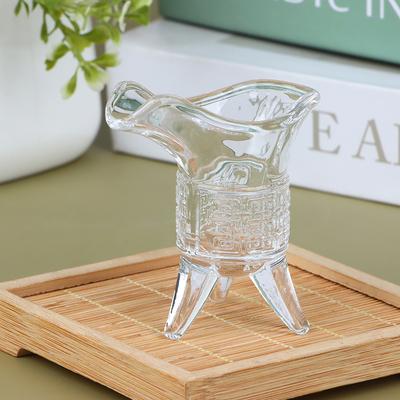1Pc Jue Cup Imperial Cup Glass White Wine Cup Chinese Antique Small Wine Cup