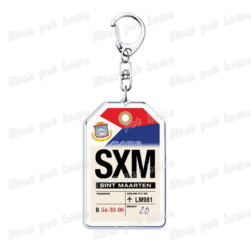 Plane Ticket Koffer Keyrings for Accessories Bag Key Chain Ring Jewelry Fans Gifts Travel Country Label Keychain Llaveros